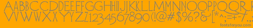 Diehld-Schriftart – Graue Schriften auf orangefarbenem Hintergrund