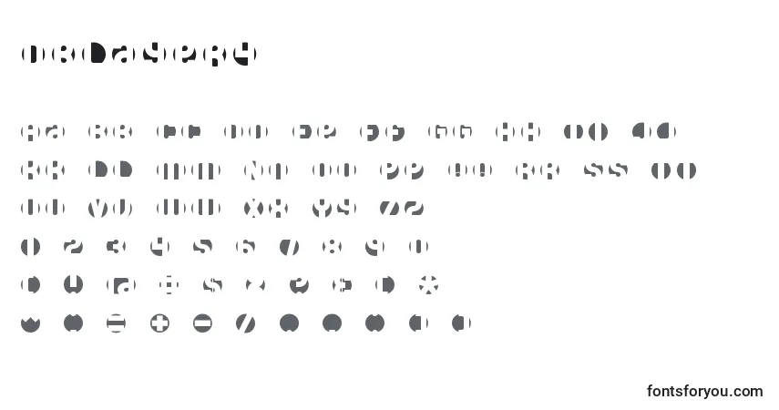 A fonte Dblayer4 – alfabeto, números, caracteres especiais