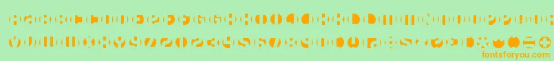 Dblayer4 Font – Orange Fonts on Green Background