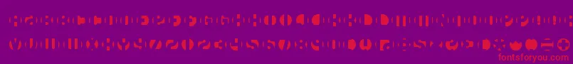 Dblayer4-Schriftart – Rote Schriften auf violettem Hintergrund