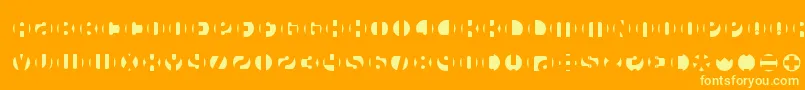 Dblayer4 Font – Yellow Fonts on Orange Background