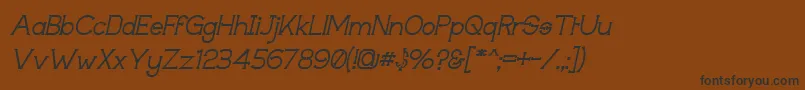フォントTechiigm – 黒い文字が茶色の背景にあります