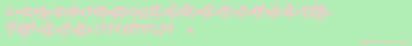 Vtks Revolt-Schriftart – Rosa Schriften auf grünem Hintergrund