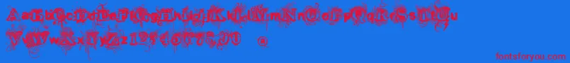 Vtks Revolt Font – Red Fonts on Blue Background