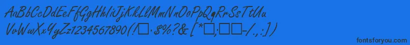 FondiaRegular Font – Black Fonts on Blue Background