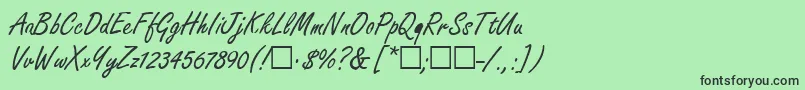 FondiaRegular Font – Black Fonts on Green Background