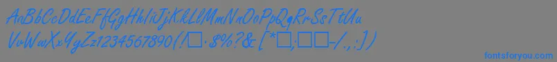FondiaRegular Font – Blue Fonts on Gray Background