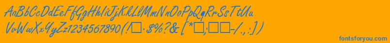 FondiaRegular Font – Blue Fonts on Orange Background