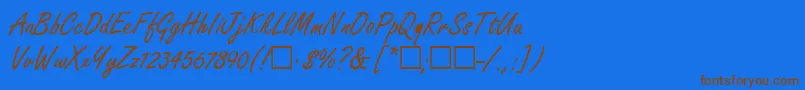Шрифт FondiaRegular – коричневые шрифты на синем фоне