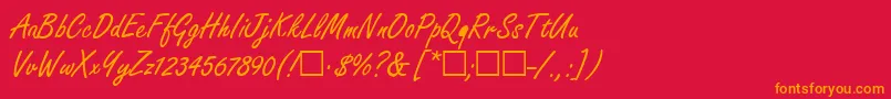 FondiaRegular Font – Orange Fonts on Red Background