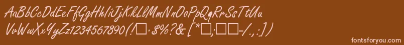 フォントFondiaRegular – 茶色の背景にピンクのフォント