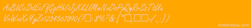 fuente FondiaRegular – Fuentes Rosadas Sobre Fondo Naranja