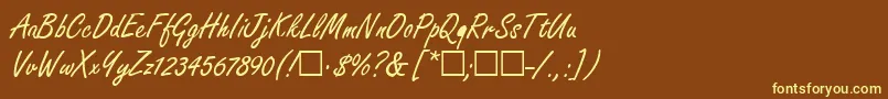 FondiaRegular Font – Yellow Fonts on Brown Background