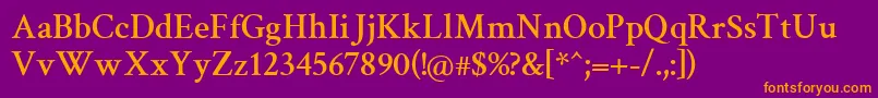 フォントCrimsonSemibold – 紫色の背景にオレンジのフォント