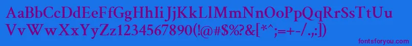 Czcionka CrimsonSemibold – fioletowe czcionki na niebieskim tle