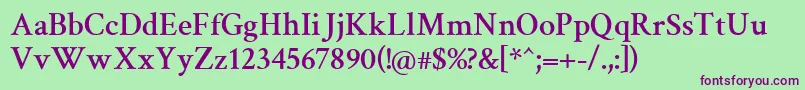 CrimsonSemibold Font – Purple Fonts on Green Background