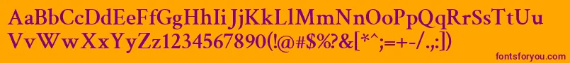 Fonte CrimsonSemibold – fontes roxas em um fundo laranja
