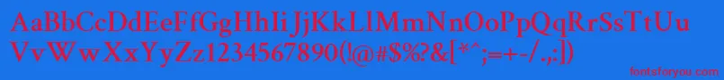 CrimsonSemibold Font – Red Fonts on Blue Background