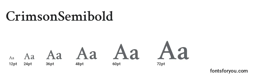 CrimsonSemibold Font Sizes
