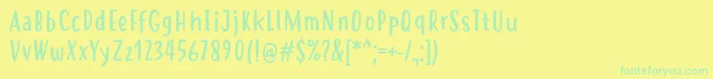 フォントHastolerRegular – 黄色い背景に緑の文字