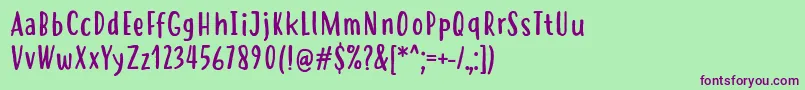HastolerRegular Font – Purple Fonts on Green Background