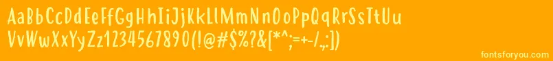 Lisätietoja HastolerRegular-fontista HastolerRegular-fontti – keltaiset fontit oranssilla taustalla