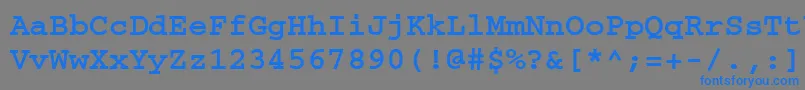 フォントCourierwincttBold – 灰色の背景に青い文字