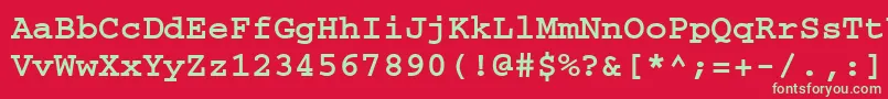 Шрифт CourierwincttBold – зелёные шрифты на красном фоне
