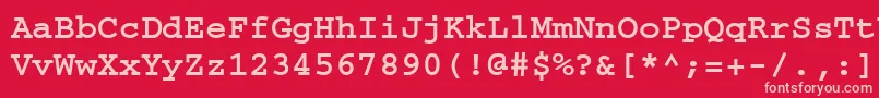 Шрифт CourierwincttBold – розовые шрифты на красном фоне