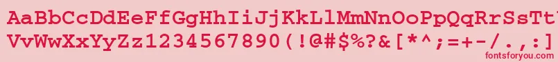 フォントCourierwincttBold – ピンクの背景に赤い文字