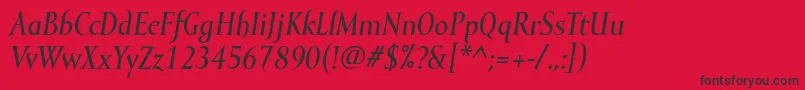 fuente MramormediumItalic – Fuentes Negras Sobre Fondo Rojo
