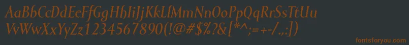 MramormediumItalic Font – Brown Fonts on Black Background