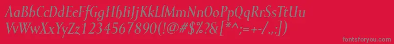 Czcionka MramormediumItalic – szare czcionki na czerwonym tle