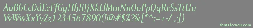 MramormediumItalic Font – Green Fonts on Gray Background