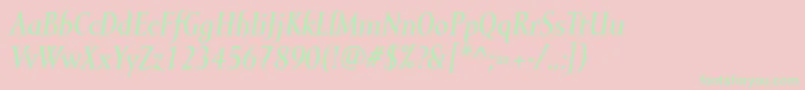MramormediumItalic Font – Green Fonts on Pink Background
