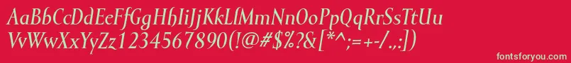 MramormediumItalic Font – Green Fonts on Red Background