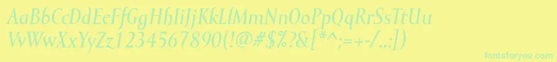 MramormediumItalic Font – Green Fonts on Yellow Background