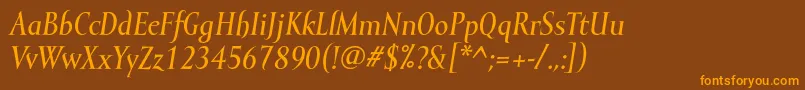 MramormediumItalic Font – Orange Fonts on Brown Background