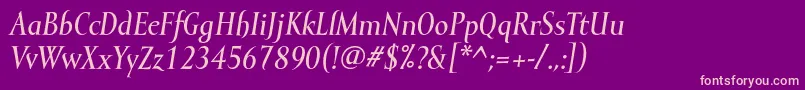 MramormediumItalic Font – Pink Fonts on Purple Background