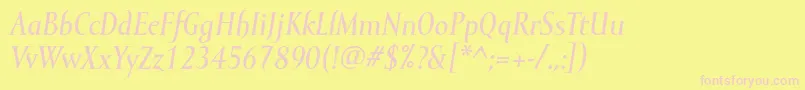 MramormediumItalic Font – Pink Fonts on Yellow Background