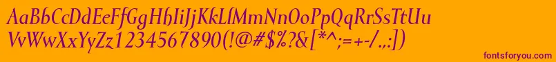 MramormediumItalic Font – Purple Fonts on Orange Background
