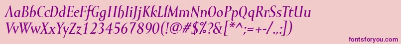 MramormediumItalic Font – Purple Fonts on Pink Background