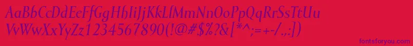 MramormediumItalic Font – Purple Fonts on Red Background