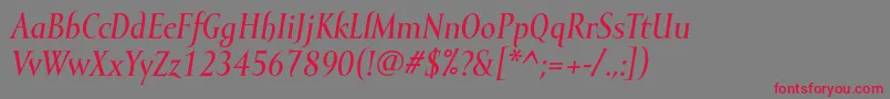 MramormediumItalic Font – Red Fonts on Gray Background