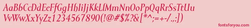 MramormediumItalic Font – Red Fonts on Pink Background