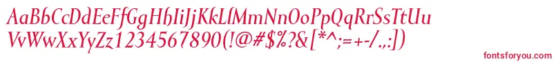 MramormediumItalic Font – Red Fonts on White Background