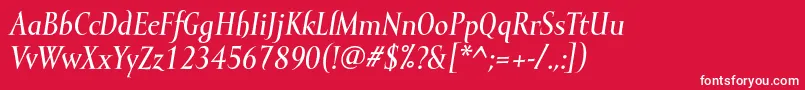 MramormediumItalic Font – White Fonts on Red Background