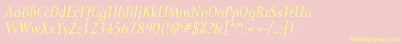 MramormediumItalic Font – Yellow Fonts on Pink Background