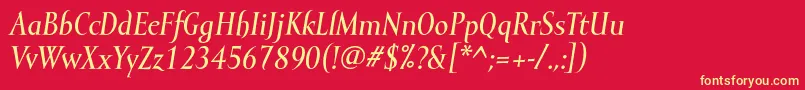 MramormediumItalic Font – Yellow Fonts on Red Background
