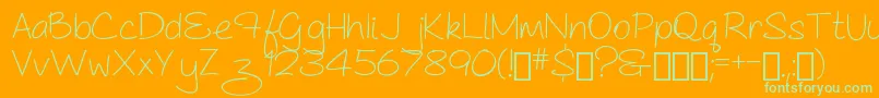 AsCuteAs... Font – Green Fonts on Orange Background